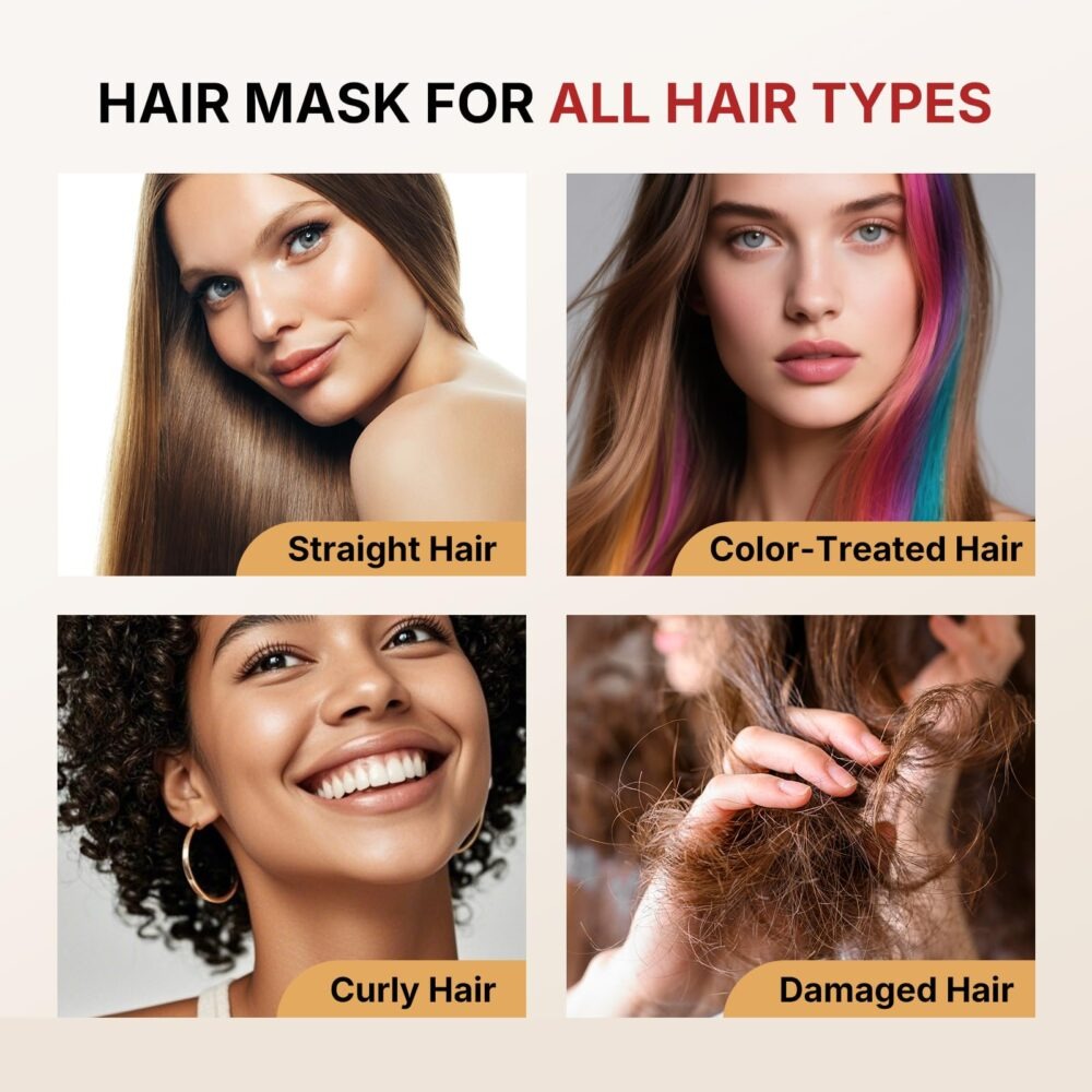 Karseell Collagen Hair Treatment Deep Repair Conditioning Argan Oil Collagen Hair Mask Essence for Dry Damaged Hair All Hair Types 16.90 oz 500ml-2 Bottles